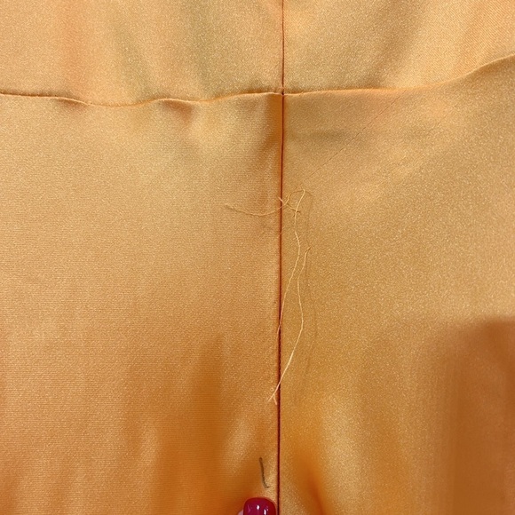 Ieena for Mac Duggal V-Neck Princess Bell Long Dress yellow gown plus size 14 - Picture 12 of 14